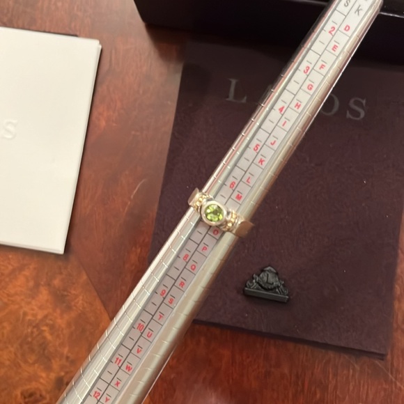 Lagos Caviar 18k gold silver peridot ring sz 7 jewelry bag box - Picture 5 of 5